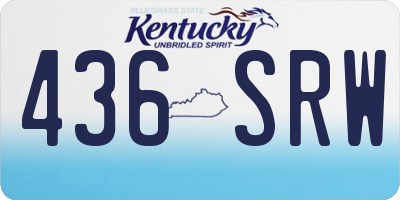 KY license plate 436SRW