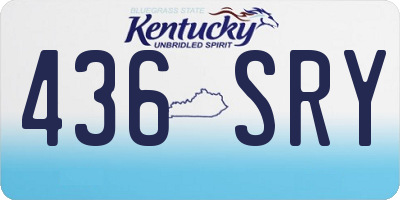 KY license plate 436SRY