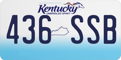 KY license plate 436SSB