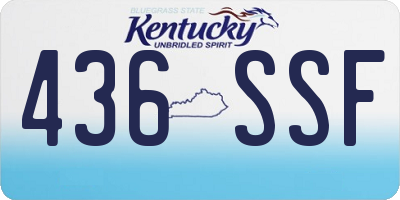KY license plate 436SSF