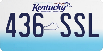 KY license plate 436SSL