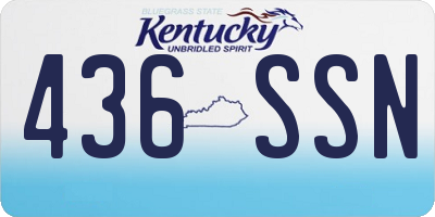 KY license plate 436SSN