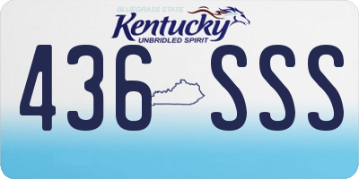 KY license plate 436SSS