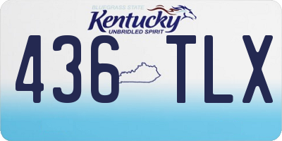 KY license plate 436TLX