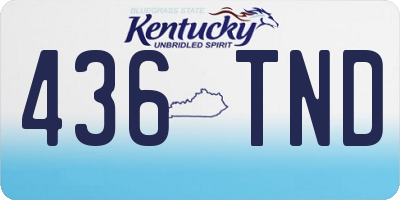 KY license plate 436TND