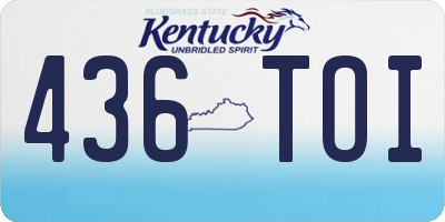 KY license plate 436TOI