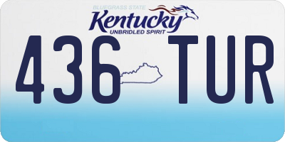 KY license plate 436TUR