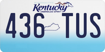 KY license plate 436TUS