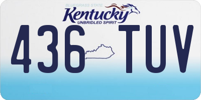 KY license plate 436TUV