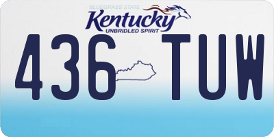 KY license plate 436TUW