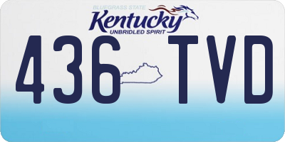 KY license plate 436TVD