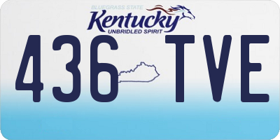 KY license plate 436TVE