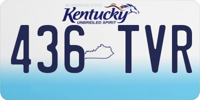 KY license plate 436TVR