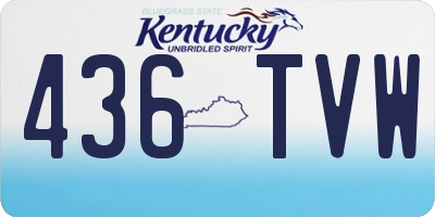 KY license plate 436TVW