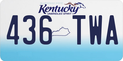 KY license plate 436TWA