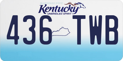 KY license plate 436TWB