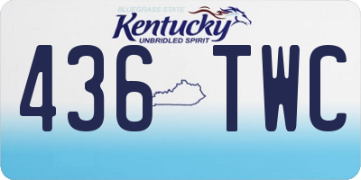 KY license plate 436TWC