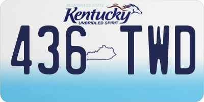 KY license plate 436TWD