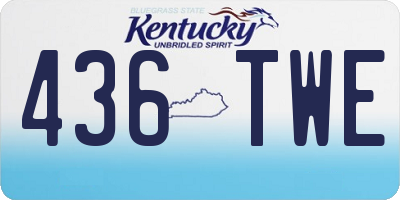 KY license plate 436TWE