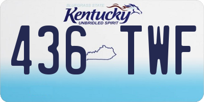 KY license plate 436TWF