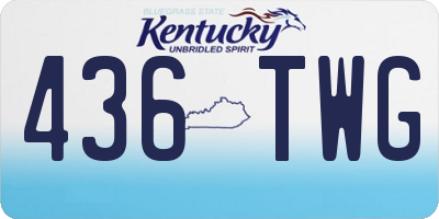 KY license plate 436TWG