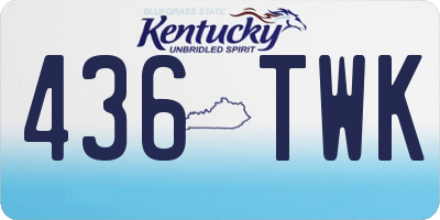 KY license plate 436TWK