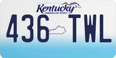 KY license plate 436TWL