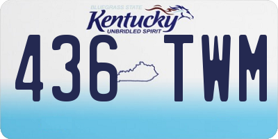 KY license plate 436TWM