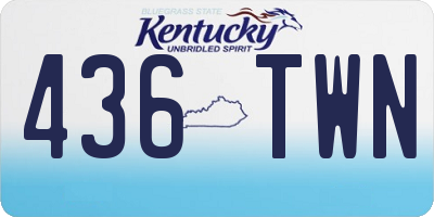 KY license plate 436TWN