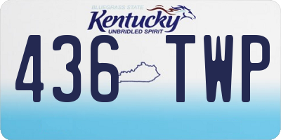 KY license plate 436TWP