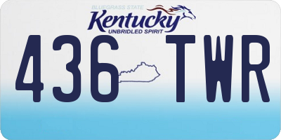 KY license plate 436TWR