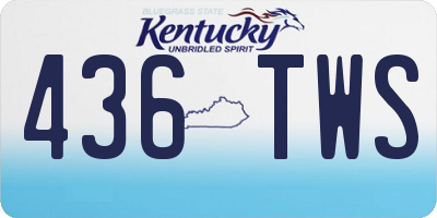 KY license plate 436TWS