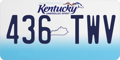 KY license plate 436TWV