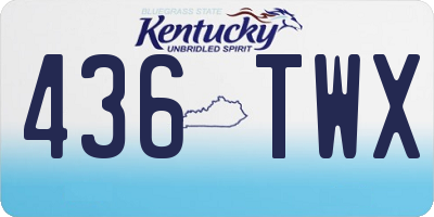 KY license plate 436TWX