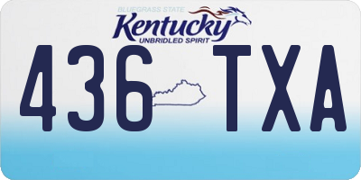 KY license plate 436TXA