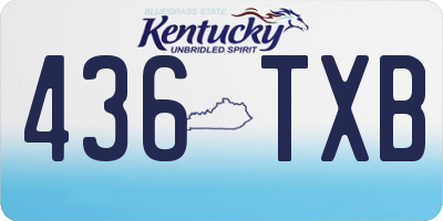 KY license plate 436TXB