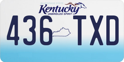 KY license plate 436TXD