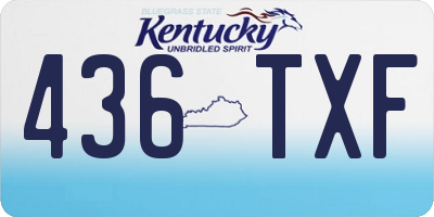 KY license plate 436TXF