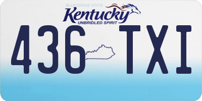 KY license plate 436TXI