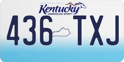 KY license plate 436TXJ
