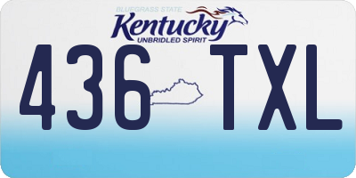 KY license plate 436TXL