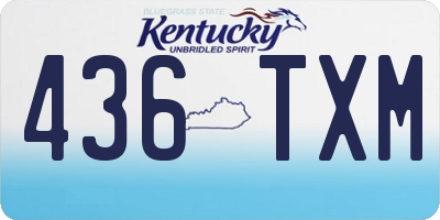 KY license plate 436TXM