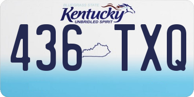 KY license plate 436TXQ