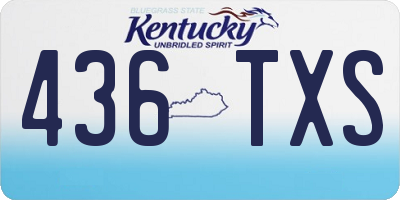 KY license plate 436TXS