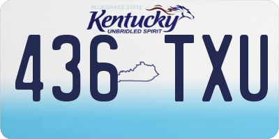 KY license plate 436TXU