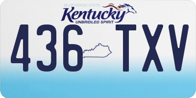 KY license plate 436TXV