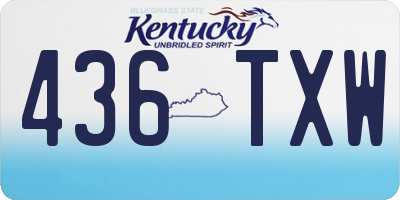 KY license plate 436TXW