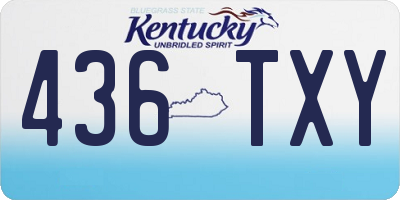 KY license plate 436TXY