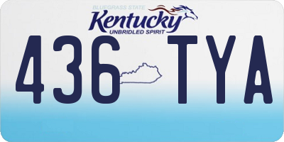 KY license plate 436TYA