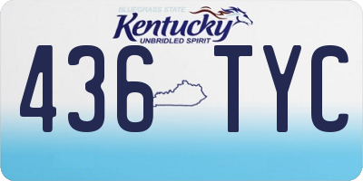 KY license plate 436TYC